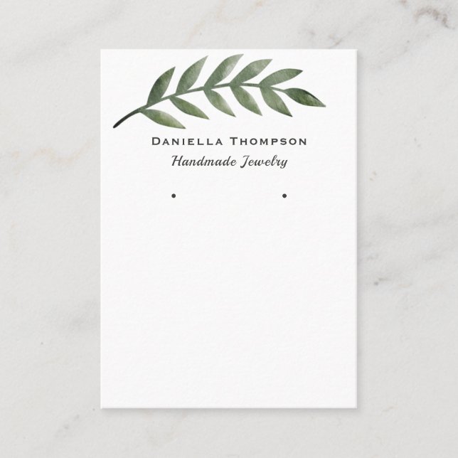 Cartão De Visita Trendy Watercolor - Vídeo de Joia Verde (Frente)