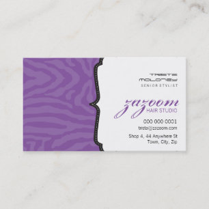 CARTÃO DE VISITA trendy zebra stripe violeta