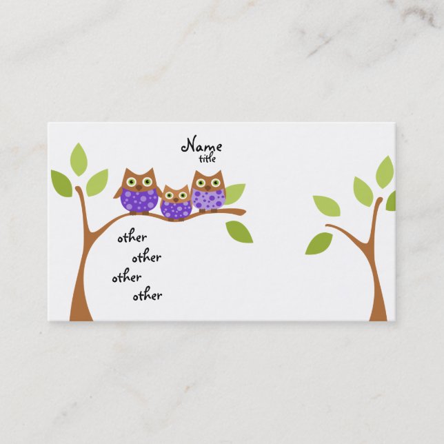 Cartão De Visita Três Corujas (Frente)