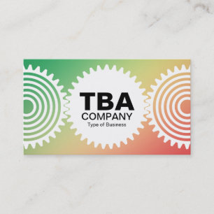 Cartão De Visita Três engrenagens v3 - Gradiente Grn, Yellw, Vermel