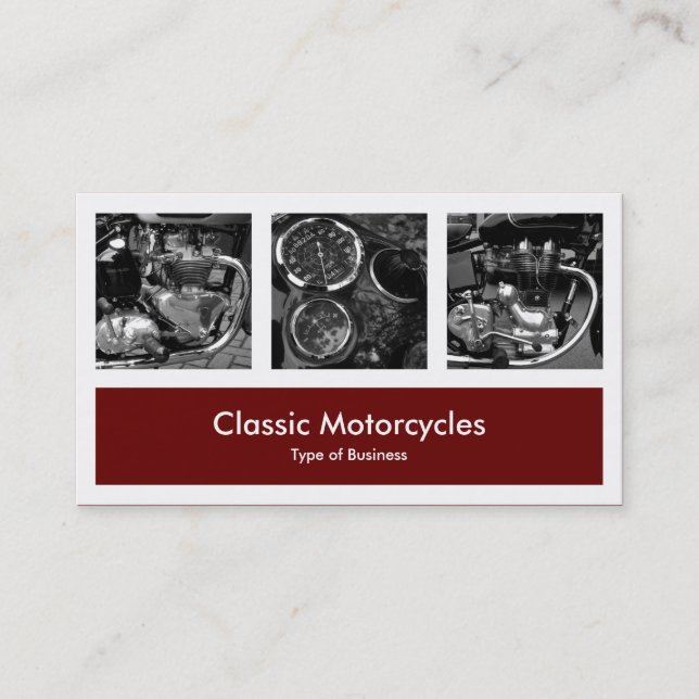 Cartão De Visita Três fotos mais uma - marrom escuro (Frente)