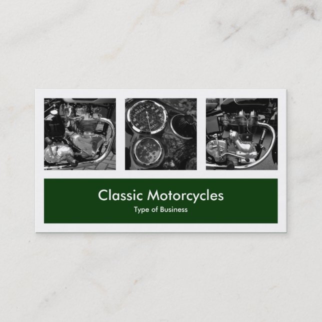 Cartão De Visita Três fotos mais uma - Verde escuro (Frente)