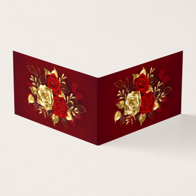 Cartão De Visita Três Rosas de joalharia (Exterior)