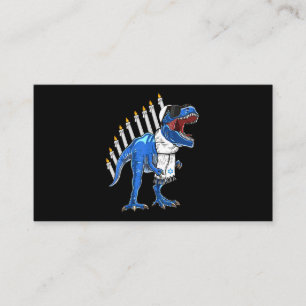 Cartão De Visita Trex Dinosaur Menorah Hanukkah Chanukah