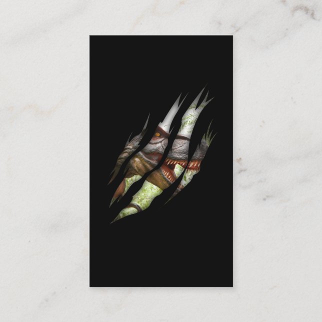 Cartão De Visita Trex Dinosaur Torn Claw Dino (Frente)