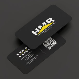 Cartão De Visita Triângulo Amarelo do Contratante Geral Moderno