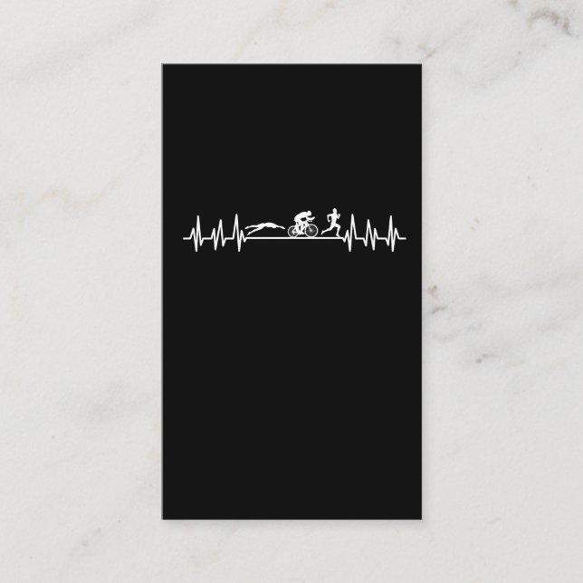 Cartão De Visita Triathlon heartbeat Natação de bicicleta esporman  (Frente)
