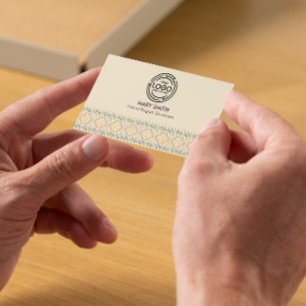 Cartão De Visita Tribal Moderno de Stripe Geométrica Mínima