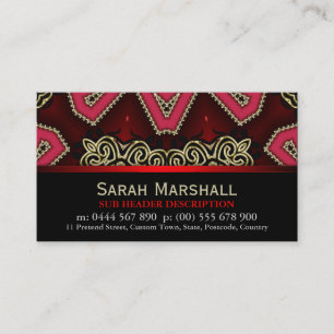 Cartão de Visita Tribal Vermelho+Preto c/ Logotipo