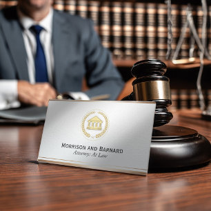 Cartão De Visita Tribunal moderno do ouro do falso do advogado do