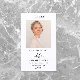 Cartão De Visita Tributação Personalizada de Placa Funeral de Foto 