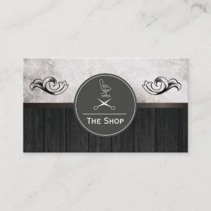 Cartão De Visita Trilha de Madeira Marble  Barber