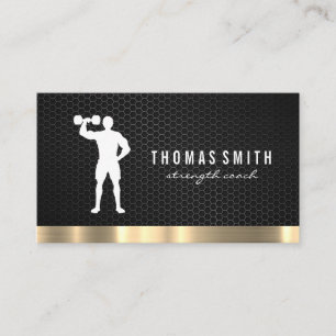 Cartão De Visita Trilha Dourada Metálica do Treinador Pessoal