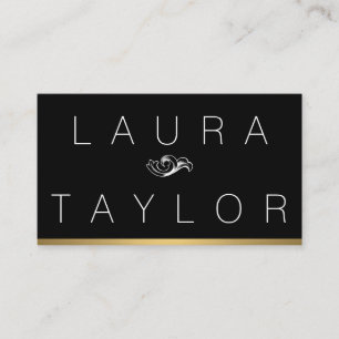 Cartão De Visita Trilha Dourada preta