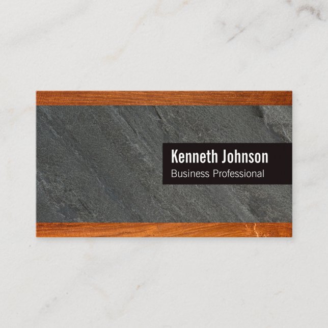 Cartão De Visita Trim de madeira | Antecedentes de ardósia (Frente)