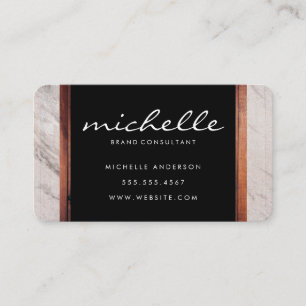 Cartão De Visita Trim de madeira mármore corporativa simples