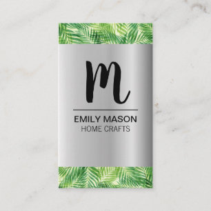 Cartão De Visita Trim. de Madeira Metálica de Folha de Palma de Sil