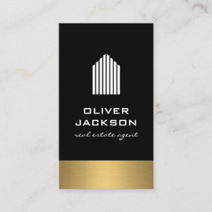 Cartão De Visita Trim Dourado Real Estate Lux