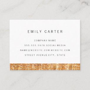 Cartão De Visita Trim. Glitter Dourado