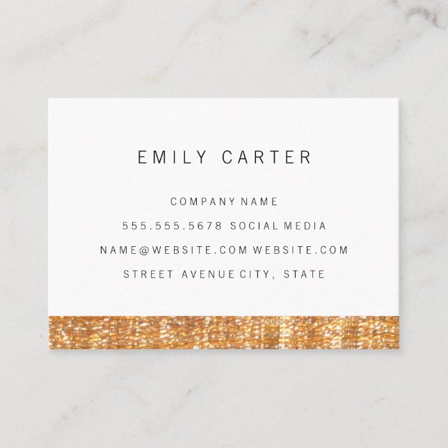 Cartão De Visita Trim. Glitter Dourado (Frente)