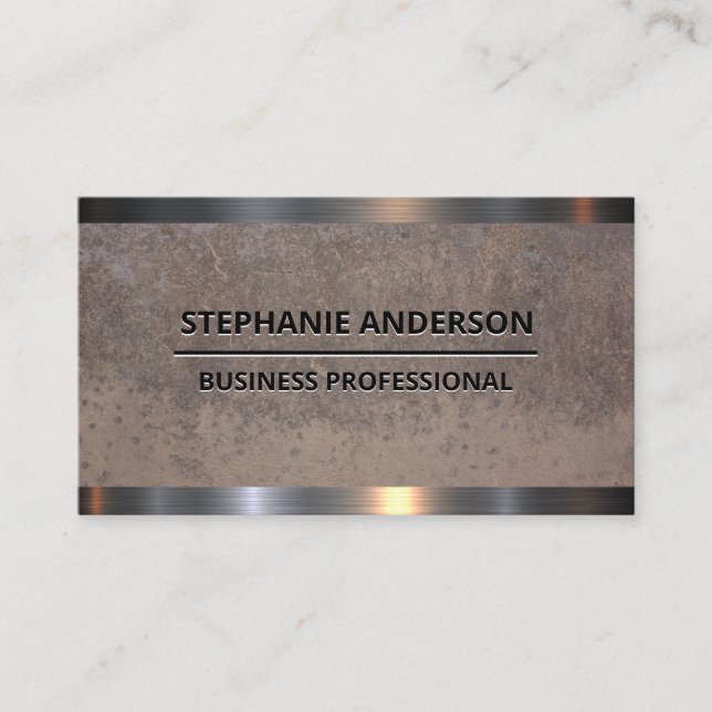 Cartão De Visita Trim. Gloss de Aço | Parede Texturizada (Frente)