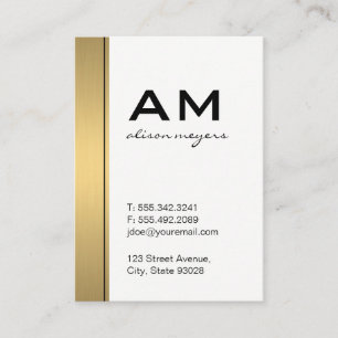 Cartão De Visita Trim. Metálico Dourado de Serif Monograma