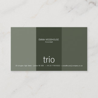 Cartão De Visita Trio verde escuro & verde de mar