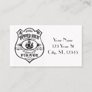 Cartão De Visita Troço_Troço Do Troço De Bebida Pirata De Rum 