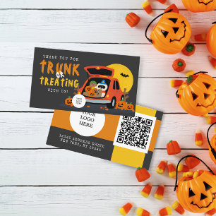 Cartão De Visita Tronco ou Tratar Abóbora-Inglesa do Halloween