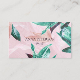 Cartão De Visita Tropical Calla Lilly Floral Rosa Elegante