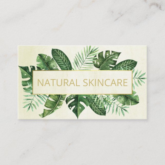 Cartão De Visita Tropical Moderna Em Beige Organic Spa Soap Skincar (Frente)