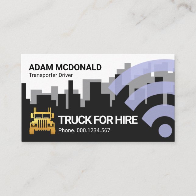Cartão De Visita Truck For Hire CB Radio Banda Search (Frente)