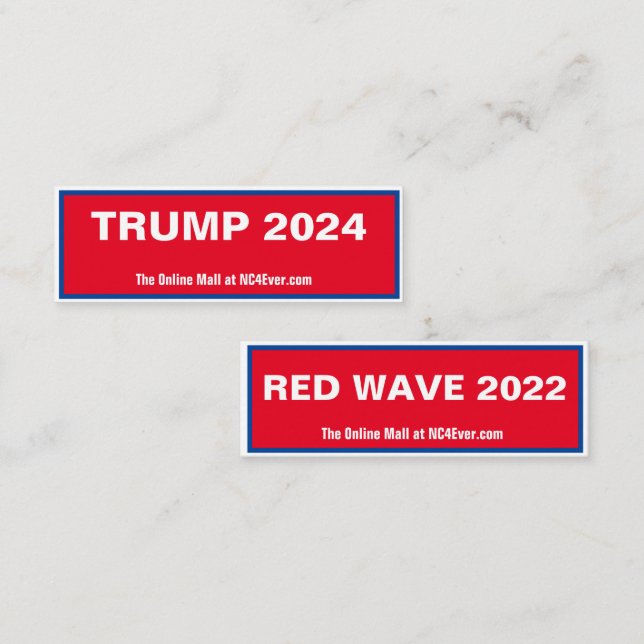 CARTÃO DE VISITA TRUMP 2024 RED WAVE 2022 MINI (Frente/Verso)