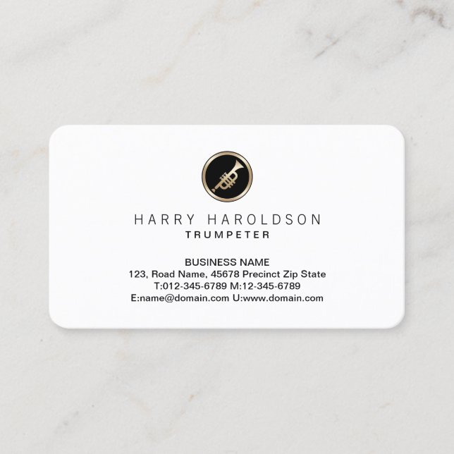 Cartão De Visita Trumpet Trumpeter Musical (Frente)