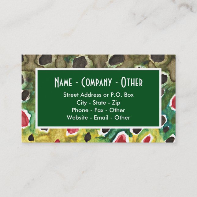 Cartão De Visita Truta marrom para pesca de mosca (Frente)