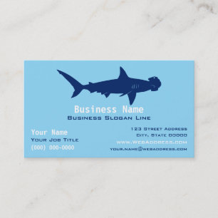 Cartão De Visita Tubarão-martelo Personalizado Oceano / Marinho