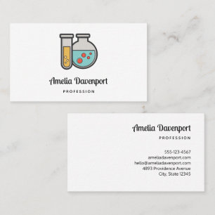 Cartão De Visita Tubo de teste de química e copo
