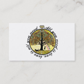 Cartão De Visita Tudo que você precisa é árvore de amor de vida com