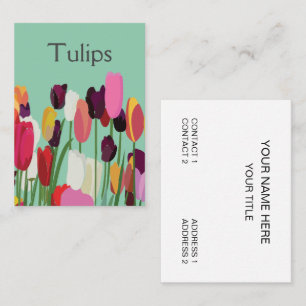 Cartão De Visita Tulipa Floral Colorida
