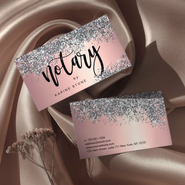 Cartão De Visita Túmulo metálico elegante de na moda prata (Criador carregado)