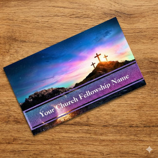 Cartão De Visita Túmulo Vazio Três Cruzes Pastor da Igreja Sunset