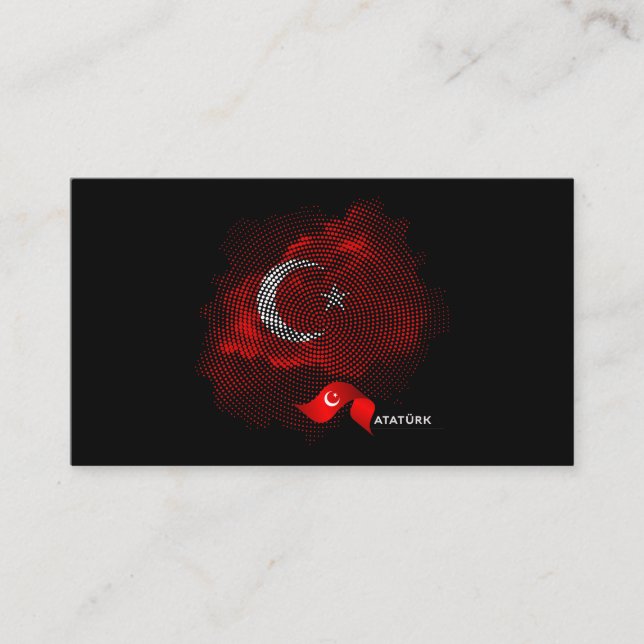 Cartão De Visita Turkey flag (Frente)