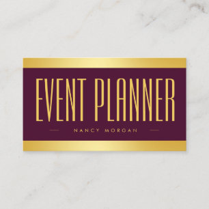 Cartão De Visita Turnê Moderna do Planejador de Eventos e Dourada