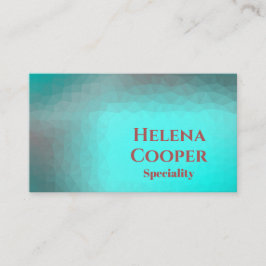 Cartão De Visita Turquesa azul-aqua geométrica