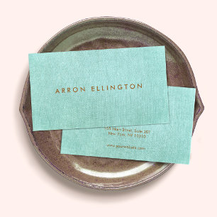 Cartão De Visita Turquesa Azul Minimalista