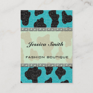Cartão De Visita Turquesa de leite de vaca elegante profissional