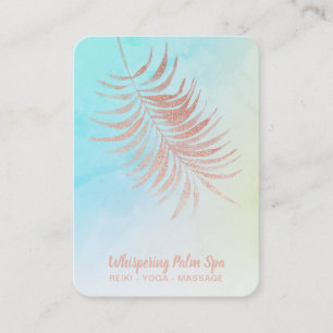Cartão De Visita *~* Turquesa do Ombre de Folha de Palma Dourada do