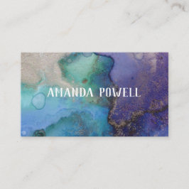 Cartão De Visita turquesa e água bonito púrpura, artística