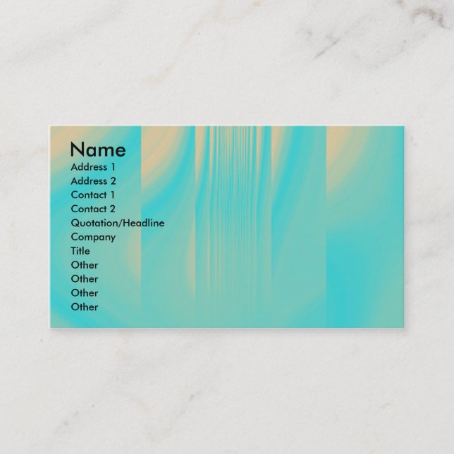 Cartão De Visita Turquesa e Laranja Pálido (Frente)