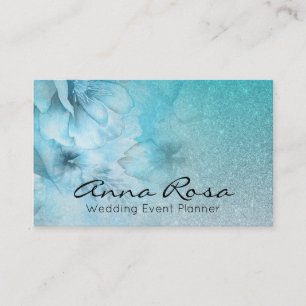 Cartão De Visita *~* Turquesa Glitter Celestial